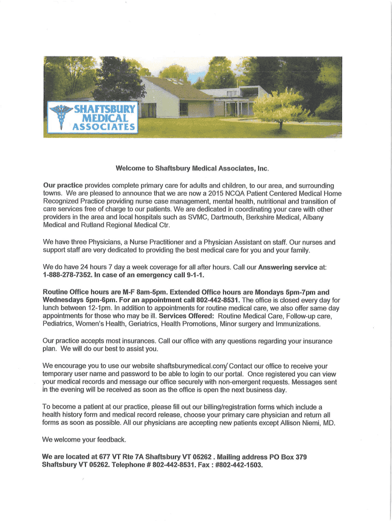 Fillable Online AUTHORIZATION TO RELEASE PROTECTED Shaftsbury Medical Fax Email Print