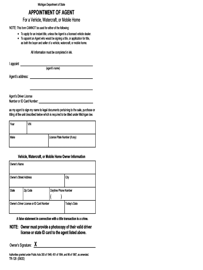 Appointment of agent michigan Fill out & sign online DocHub