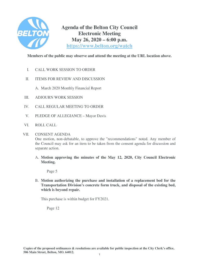 Fillable Online city of belton city council information form Fax Email