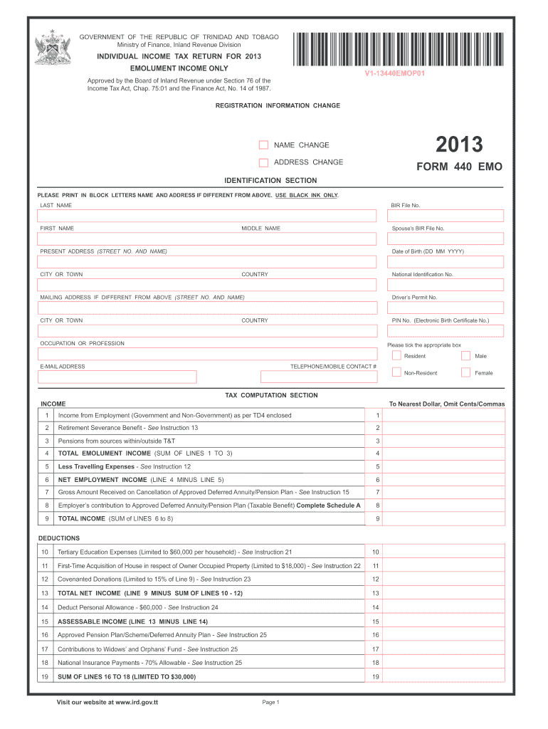 Printable Tax Return Forms 2019 Trinidad Printable Form
