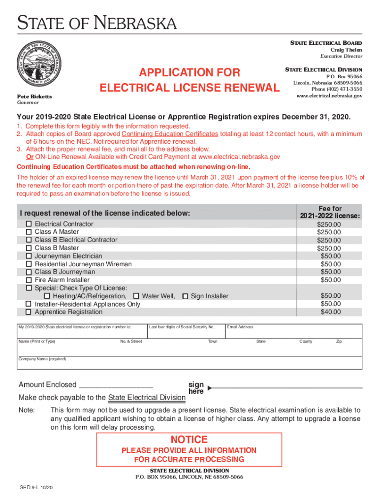 Fillable Online electrical nebraska Craig Thelen Fax Email Print pdfFiller