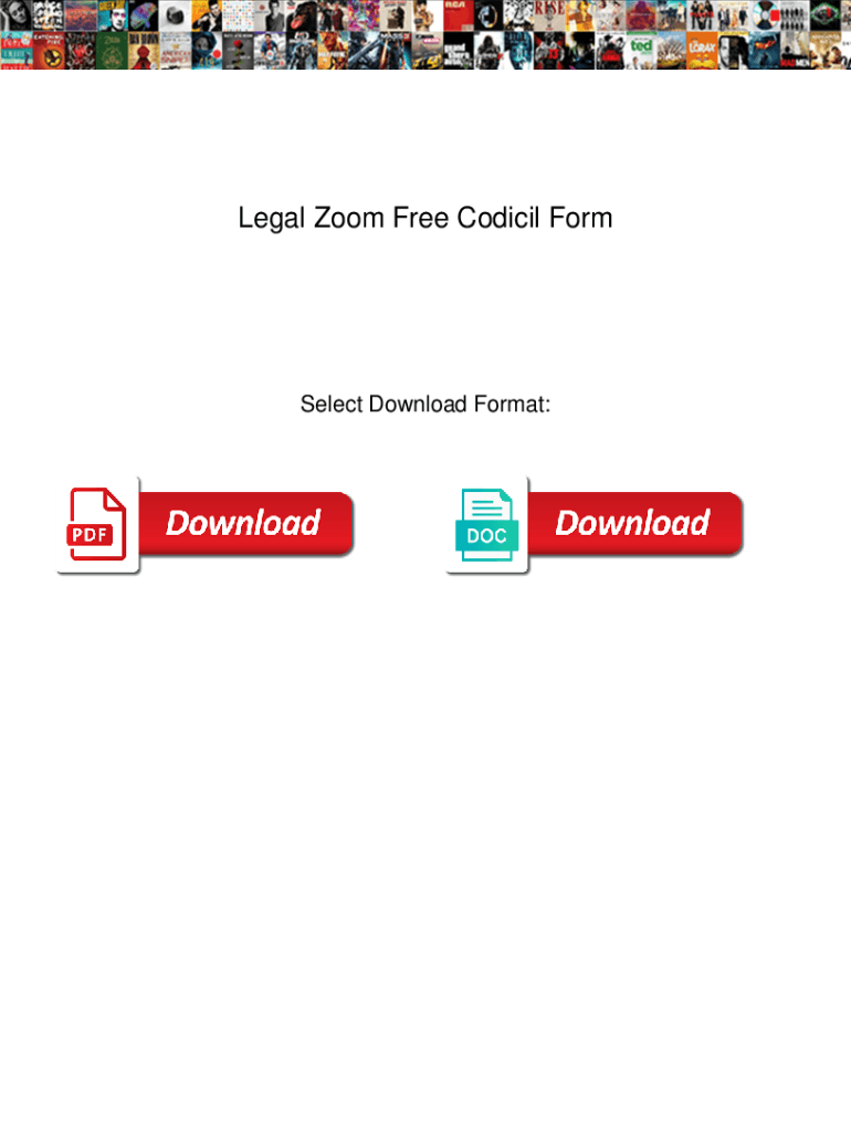 Fillable Online Legal Zoom Free Codicil Form. Legal Zoom Free Codicil