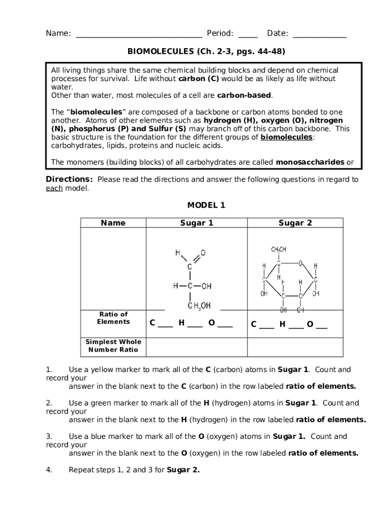 BIOMOLECULES (Ch Doc Template pdfFiller