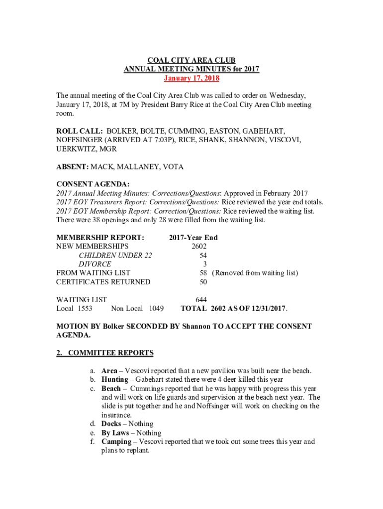 Fillable Online Coal City Area Club General Information Fax Email