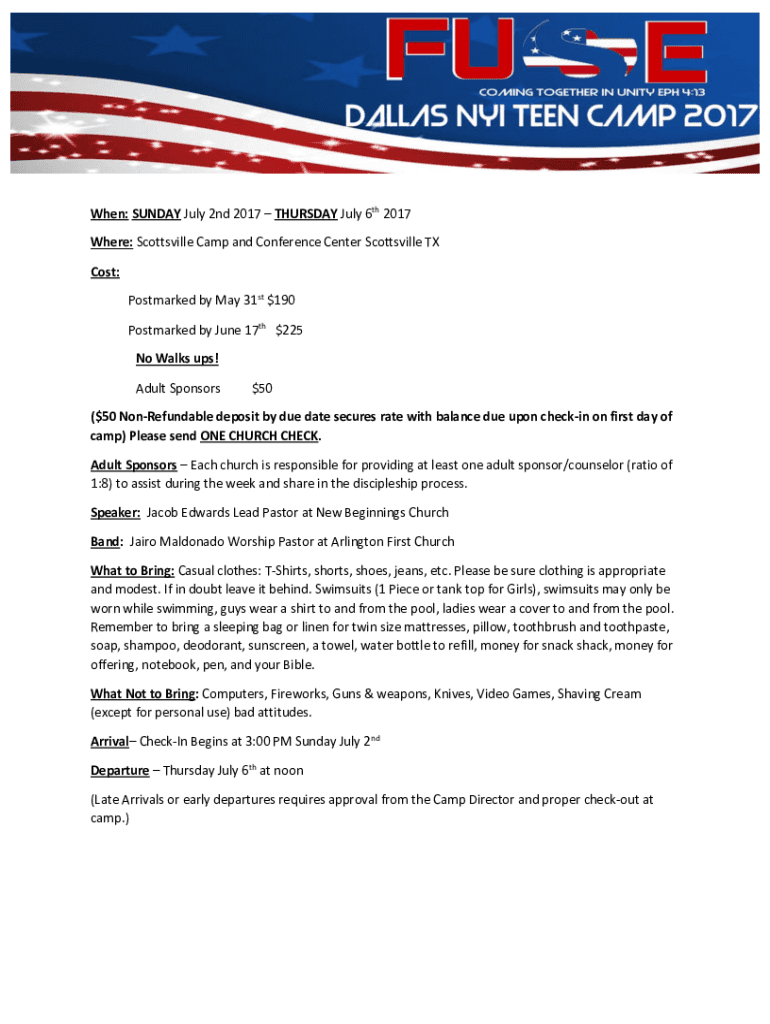 Fillable Online Where Scottsville Camp and Conference Center Scottsville TX Fax Email Print