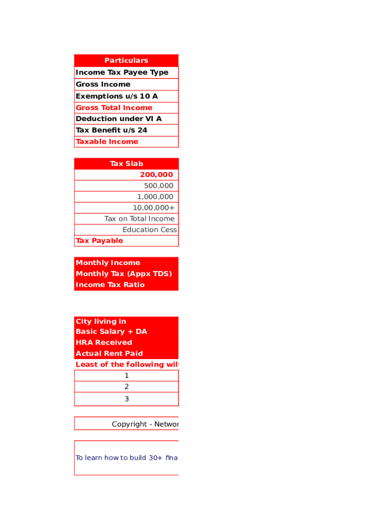Tax Calculator Fy 201 Fill and Sign Printable Template Online