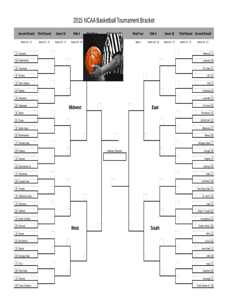 Printable Basketball Brackets - Fill Online, Printable, Fillable, Blank