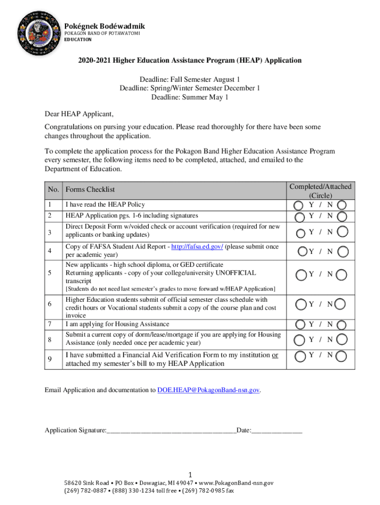 Fillable Online 20202021 Higher Education Assistance Program (HEAP
