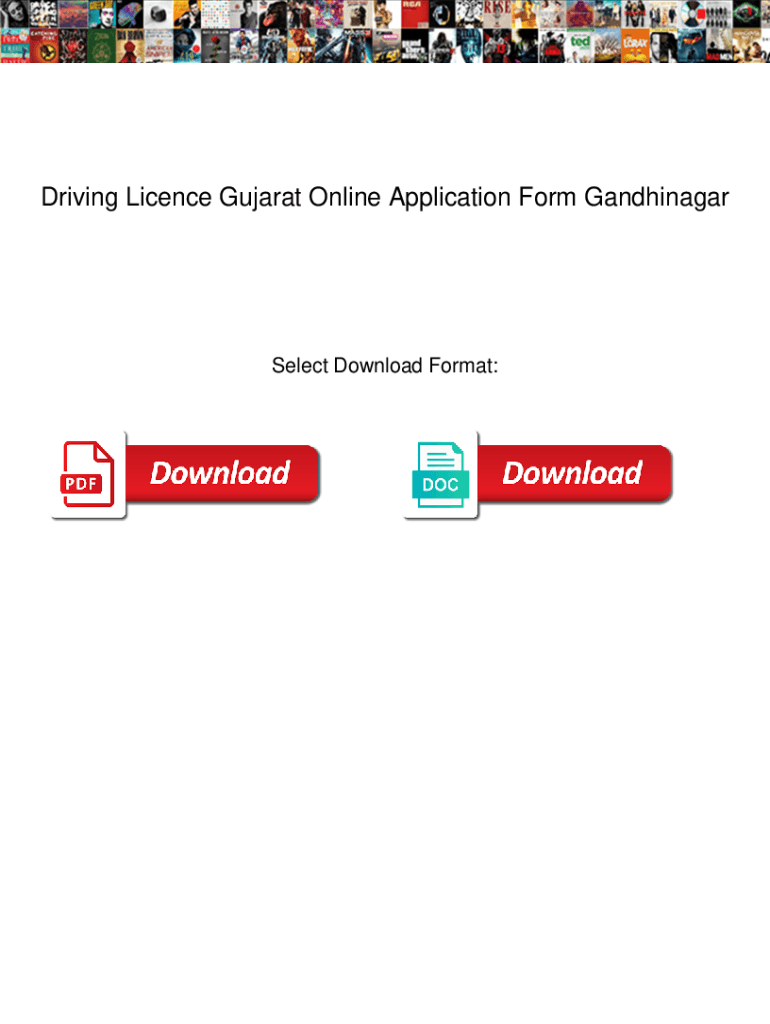 Fillable Online Driving Licence Gujarat Online Application Form