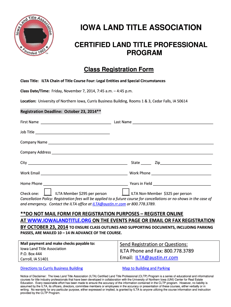 Fillable Online iowalandtitle Legal Entities and Special Circumstances