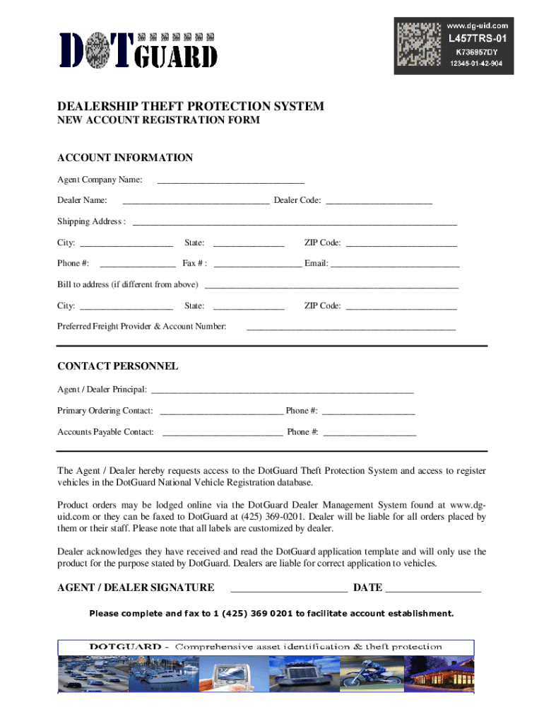 Fillable Online DEALERSHIP THEFT PROTECTION SYSTEM Fax Email Print
