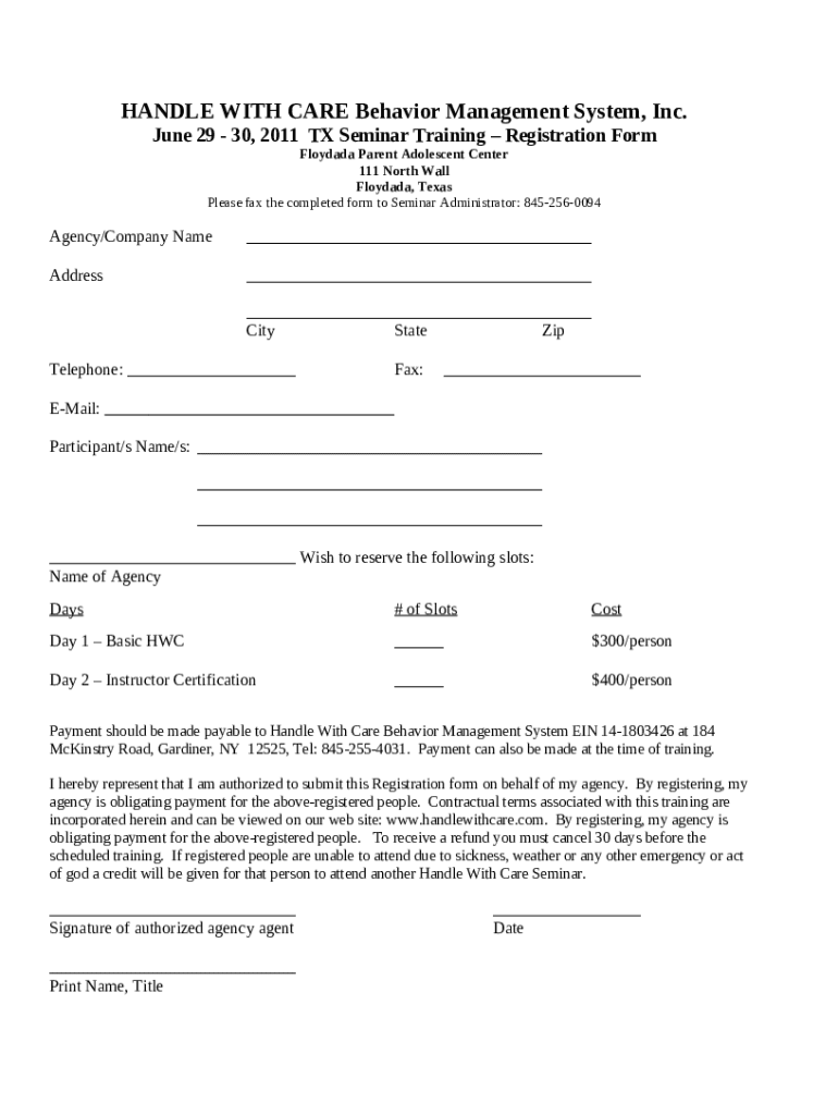 Handle With Care Behavior Management System Inc.LinkedIn Doc Template