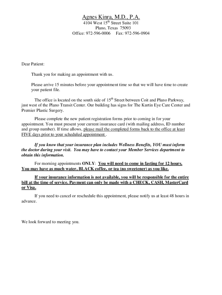 Fillable Online Agnes Kinra, M Fax Email Print pdfFiller