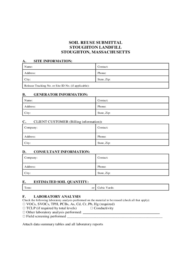 Fillable Online Stoughton Landfill reuse form172011 Fax Email Print