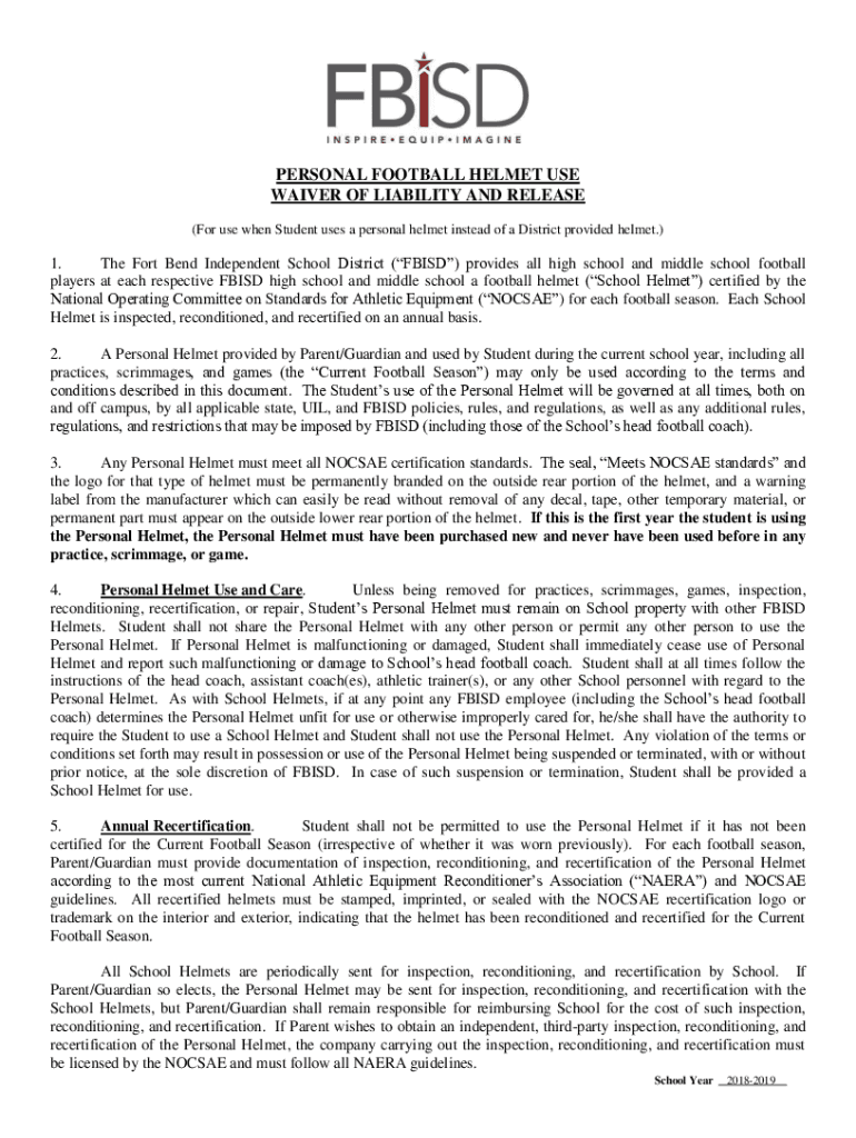 Fillable Online The Fort Bend Independent School District (FBISD) provides all high school and