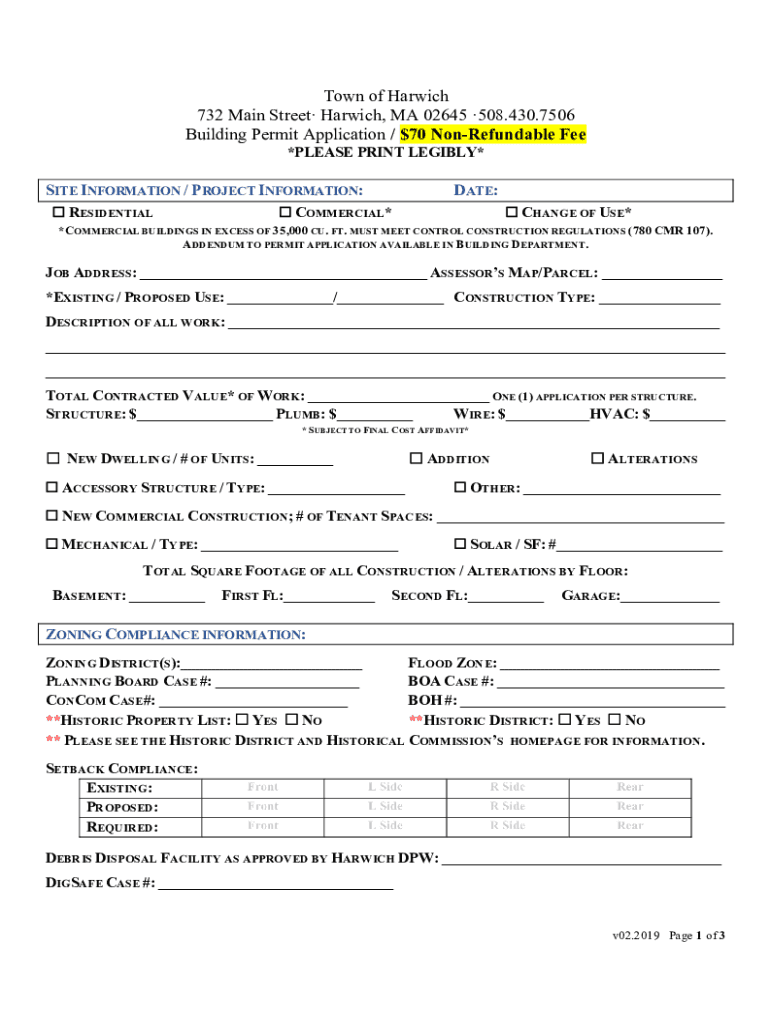 Harwich Building Department Fill Online, Printable, Fillable, Blank