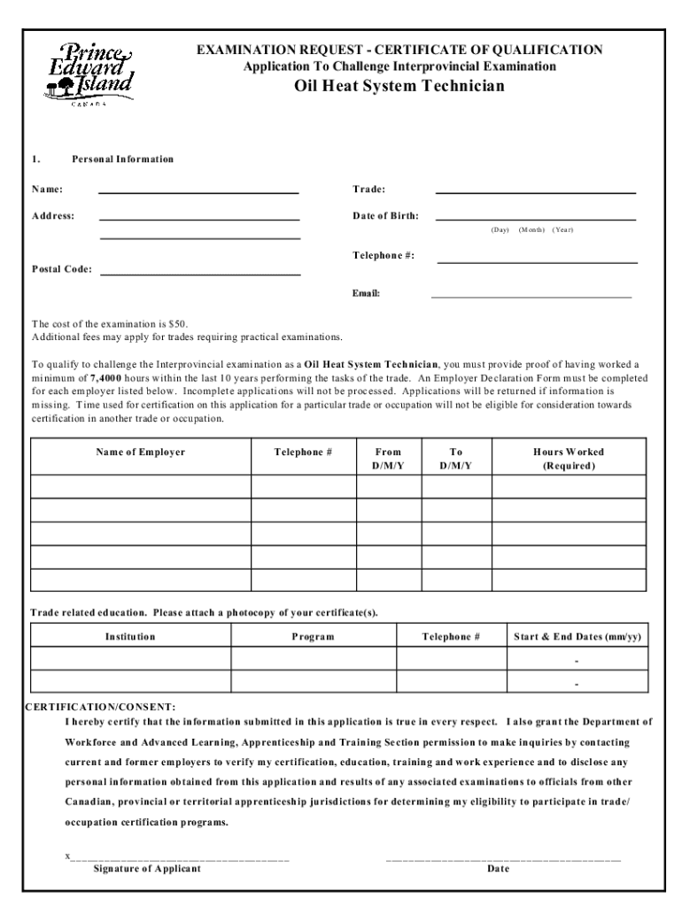 Fillable Online Oil Heat System Technician Fax Email Print pdfFiller