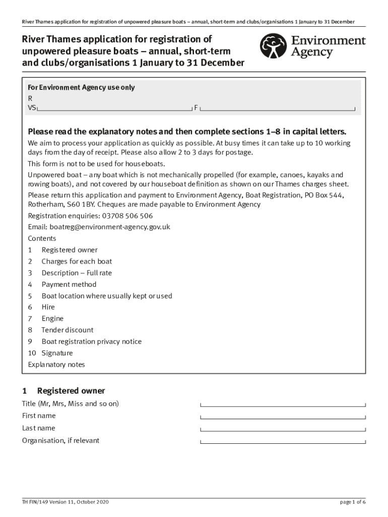 Thames Boat Licence Fill Online, Printable, Fillable, Blank pdfFiller