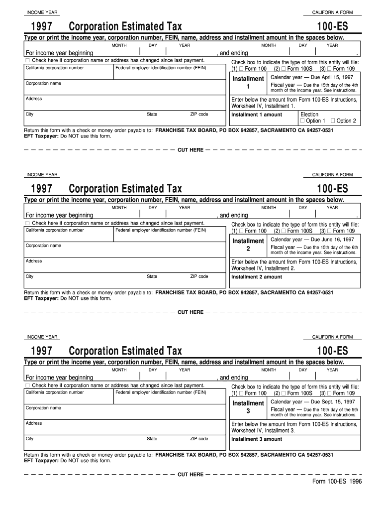 Fillable Online ftb ca YEAR 1997 CALIFORNIA FORM Corporation