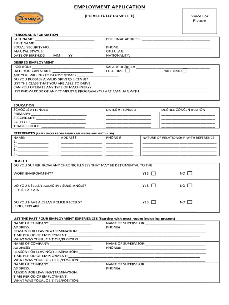 Fillable Online Application for EmploymentNew Waupaca, Wisconsin Fax Email Print pdfFiller