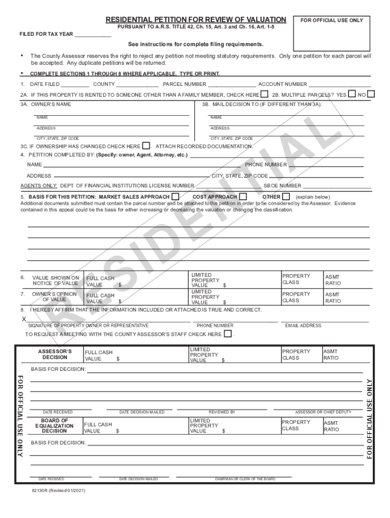 AZ 82130R Yavapai County 2021 Fill out Tax Template Online US