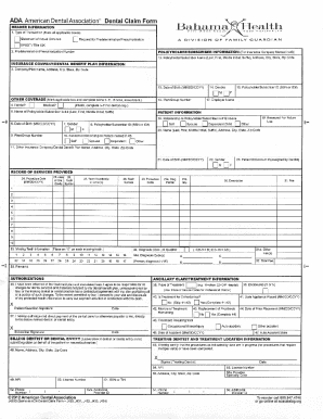 Fillable Online ADA Dental Claim FormAmerican Dental Association Dental
