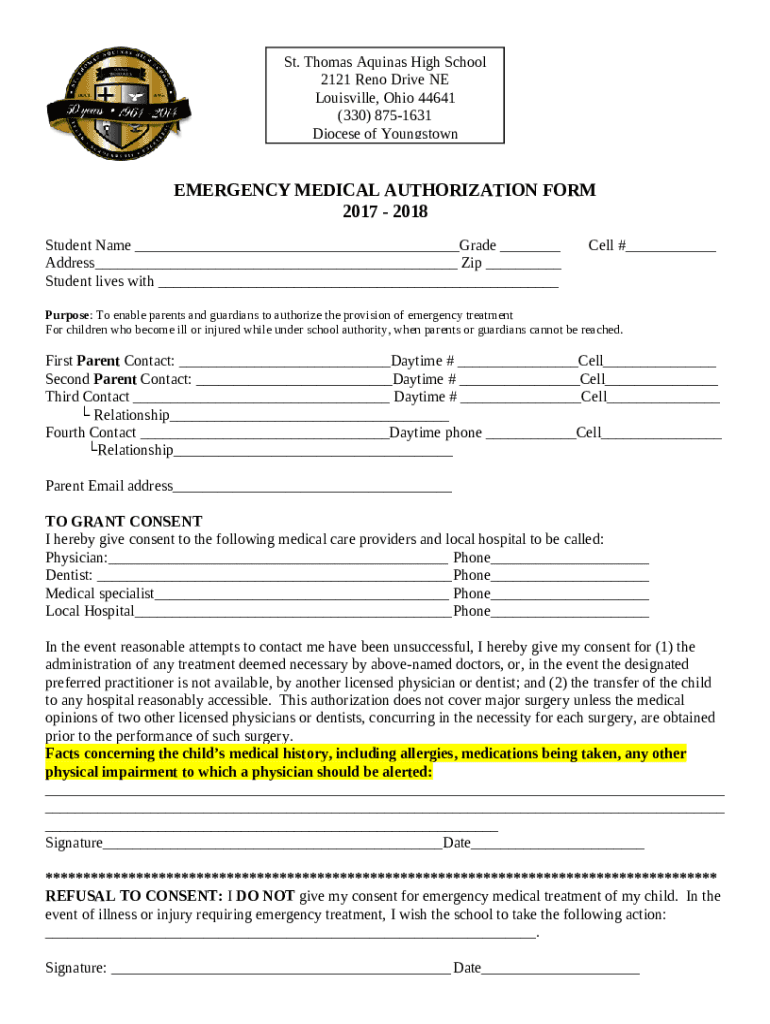 EMERGENCY MEDICAL southrange.k12.oh.us Doc Template pdfFiller