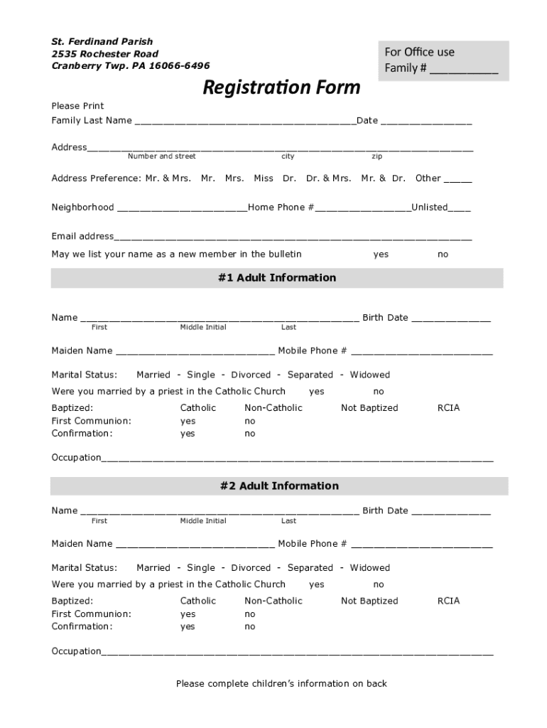 Fillable Online History of St. Ferdinand St Ferdinand, St Gregory