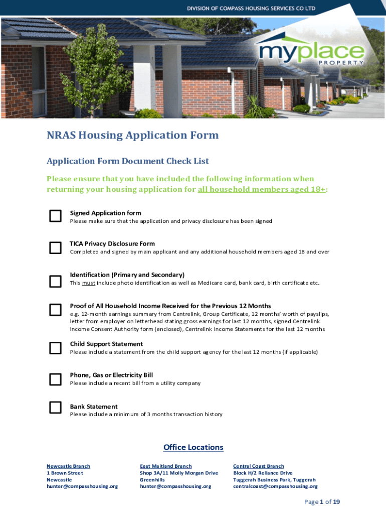 Fillable Online PDF NRAS Housing Application Form Compass Housing