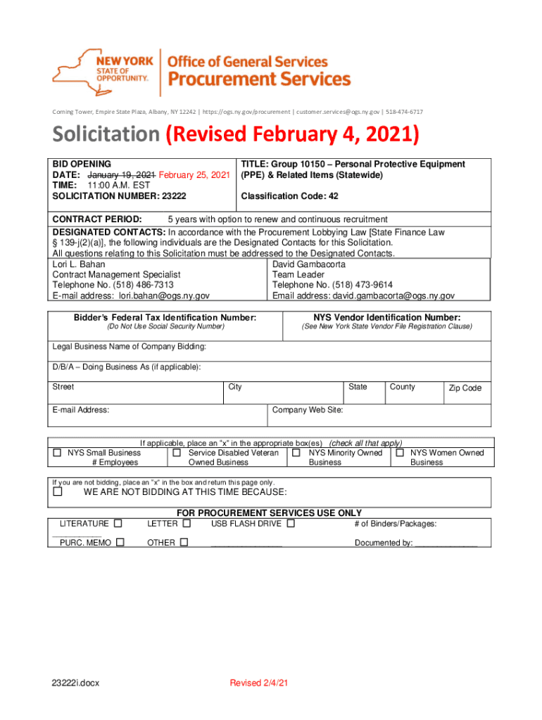 Fillable Online ogs ny Procurement Office of General ServicesNYS OGS