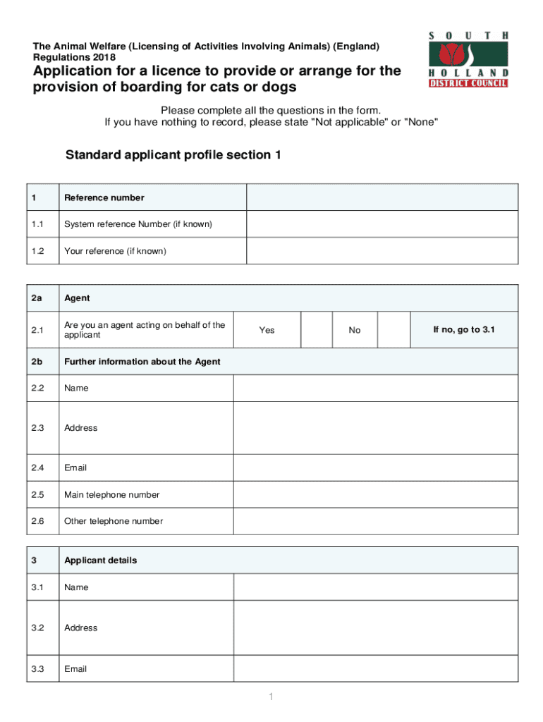 Fillable Online Animal Boarding App Form Fax Email Print pdfFiller