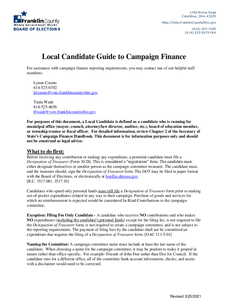 Fillable Online vote franklincountyohio 1700 Morse Road Fax Email Print