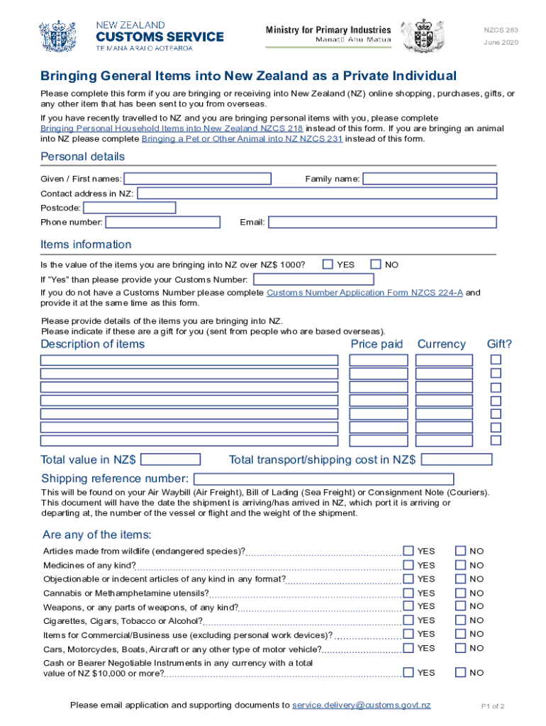 Nz border declaration Fill out & sign online DocHub