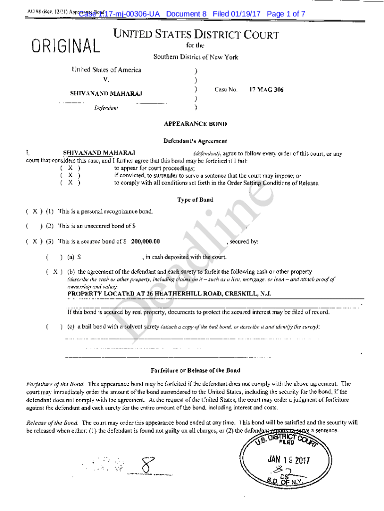 Fillable Online 1211 I) Appearance Bond Fax Email Print pdfFiller