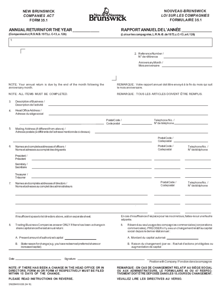 Brunswick companies act Fill out & sign online DocHub