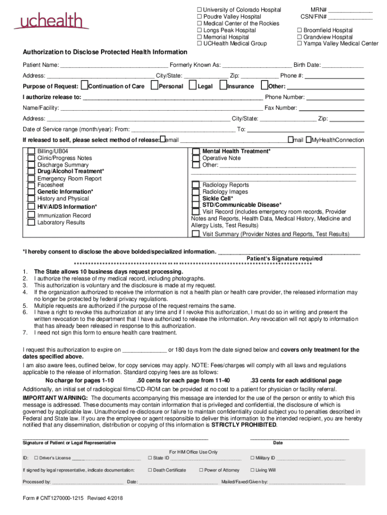 Poudre valley hospital medical records Fill out & sign online DocHub
