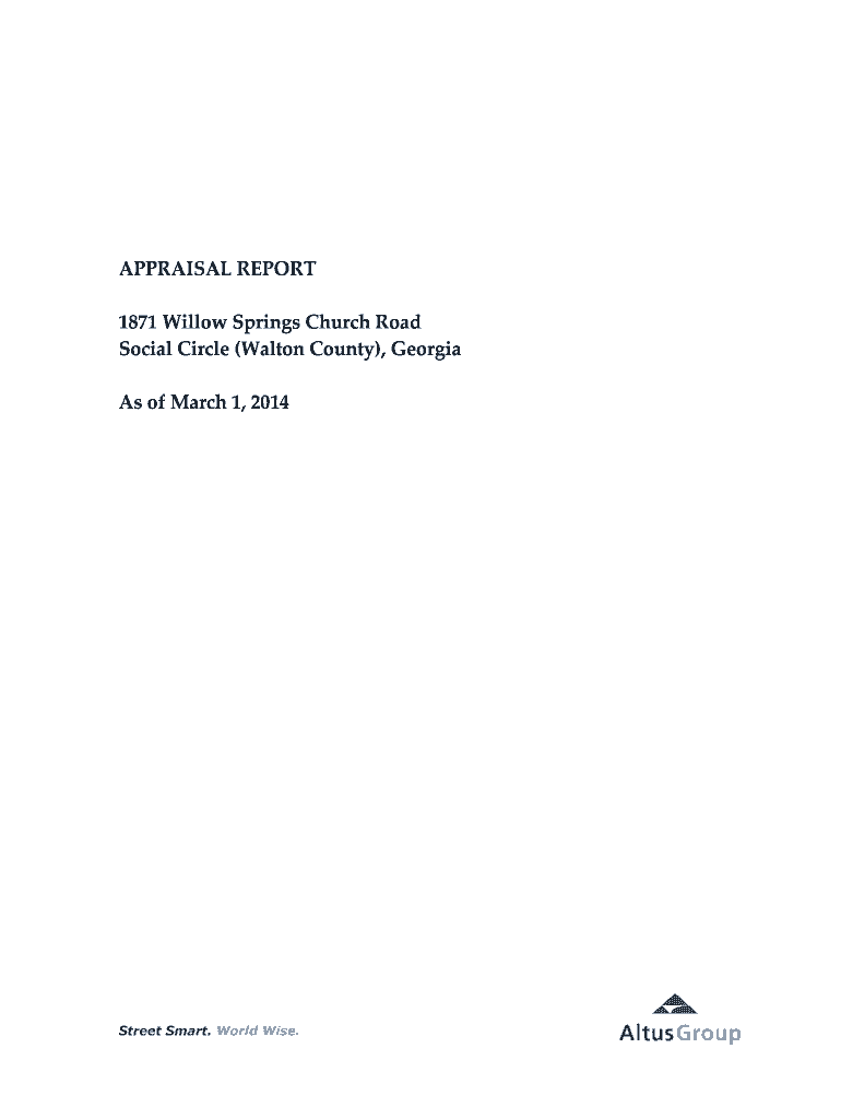 Fillable Online APPRAISAL REPORT 1871 Willow Springs Church OTCIQ