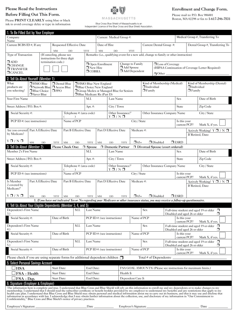 Fillable Online Blue Cross Blue Shield Solid Benefits Group Fax Email