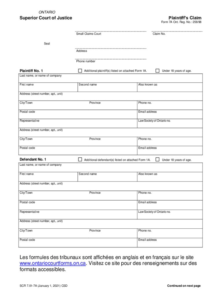 Form 7a small claims court Fill out & sign online DocHub