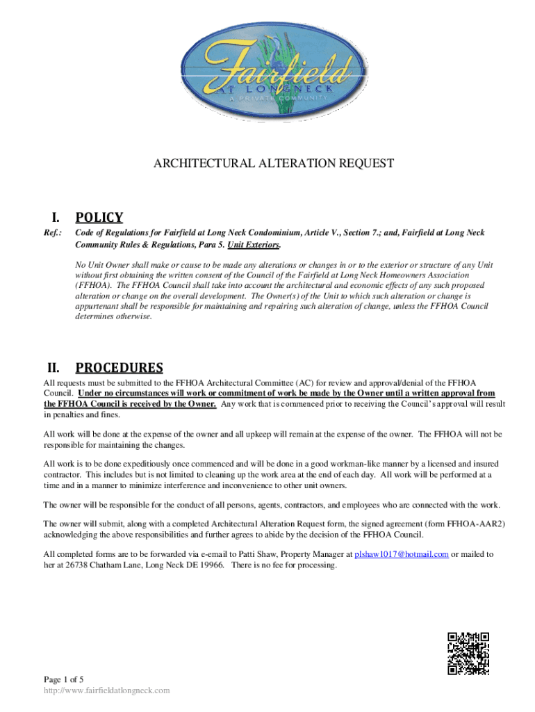 Fillable Online Fairfield At Long Neck, a private townhome community Fax Email Print pdfFiller