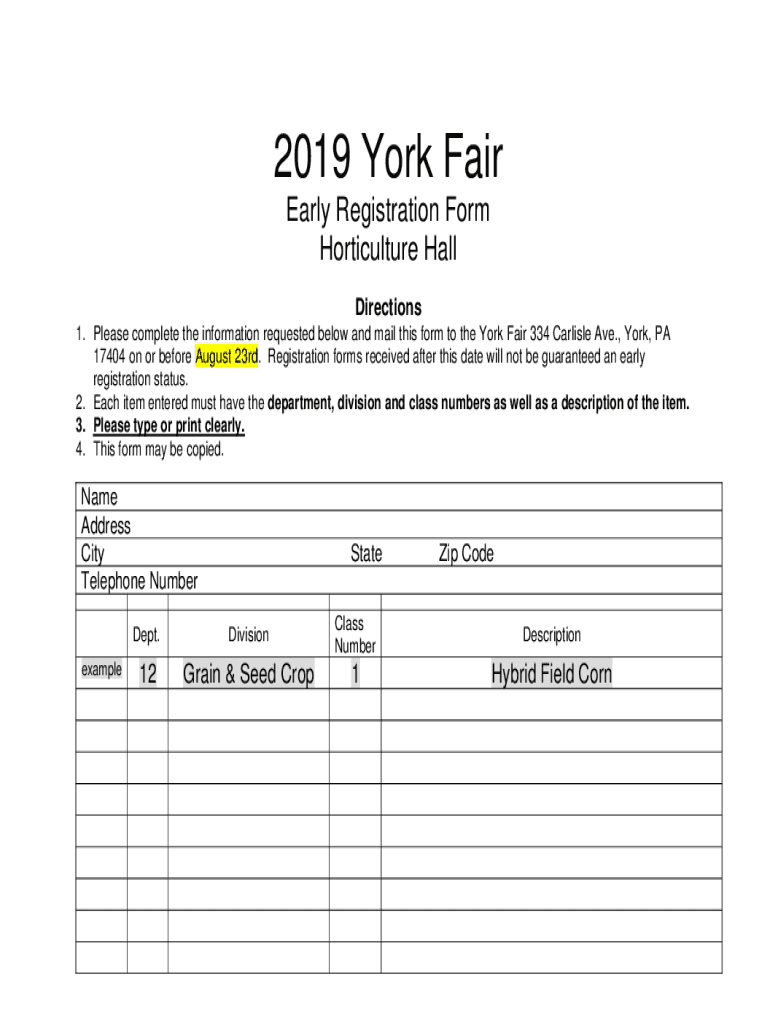 Fillable Online Our History York FairFIND YOUR GREAT The Great New