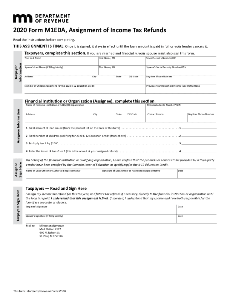 Fillable Online Minnesota Tax Forms 2020 Printable State MN Form M1 and2020 Tax Year Forms