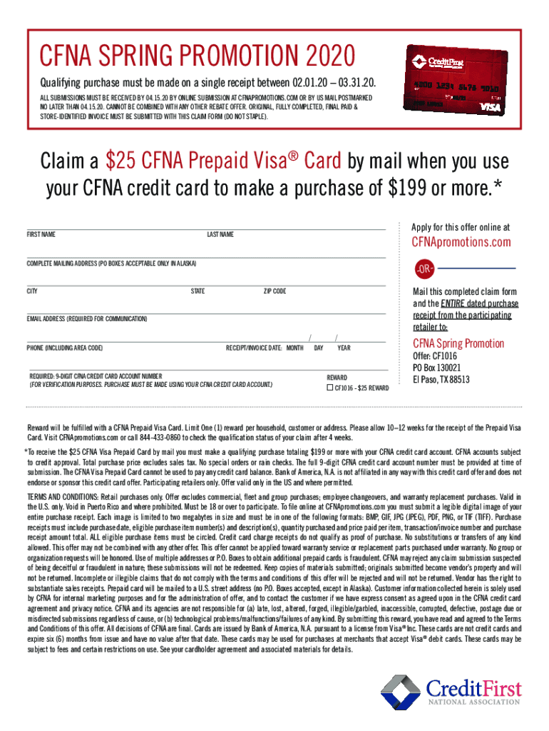 Fillable Online CFNA Rewards CenterFAQs Customer ServiceCFNAFAQs