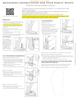 Fillable Online Custom Fitting your Wesco Boots - How to Measure your