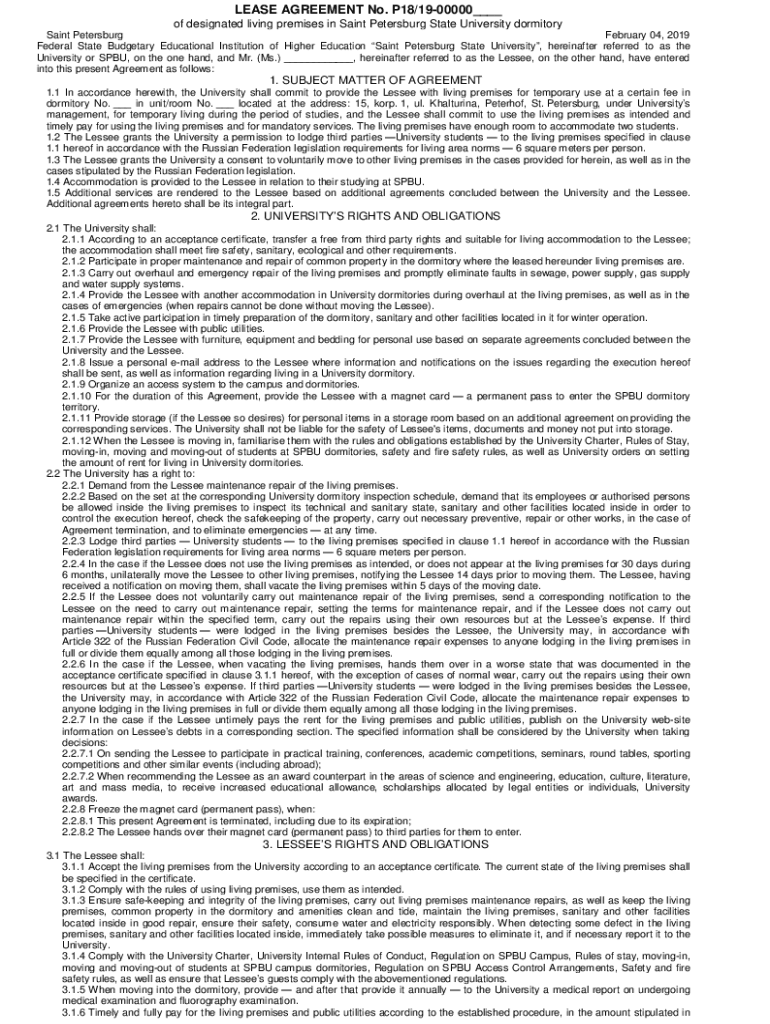 Fillable Online Free Pennsylvania Rental Lease Agreement TemplatesPDF Fax Email Print pdfFiller