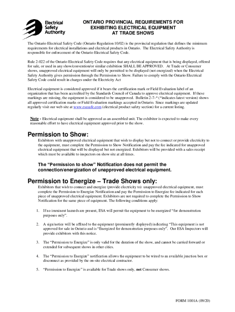 Fillable Online Ontarios Electrical Product Approval