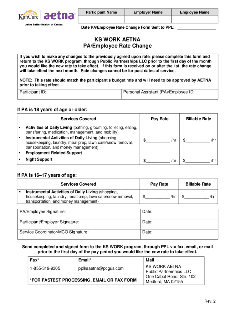 Fillable Online Qualified Worker Rate Change Form Public Partnerships Fax Email Print pdfFiller