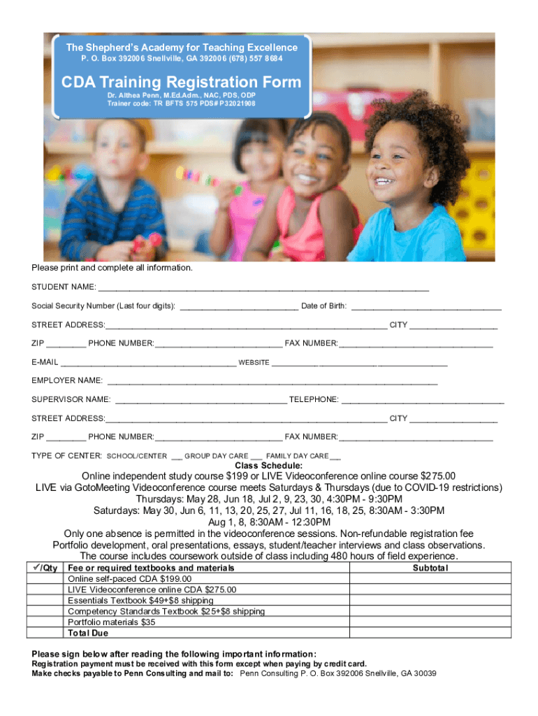 Fillable Online Childcare Training Registration Form Fax Email Print