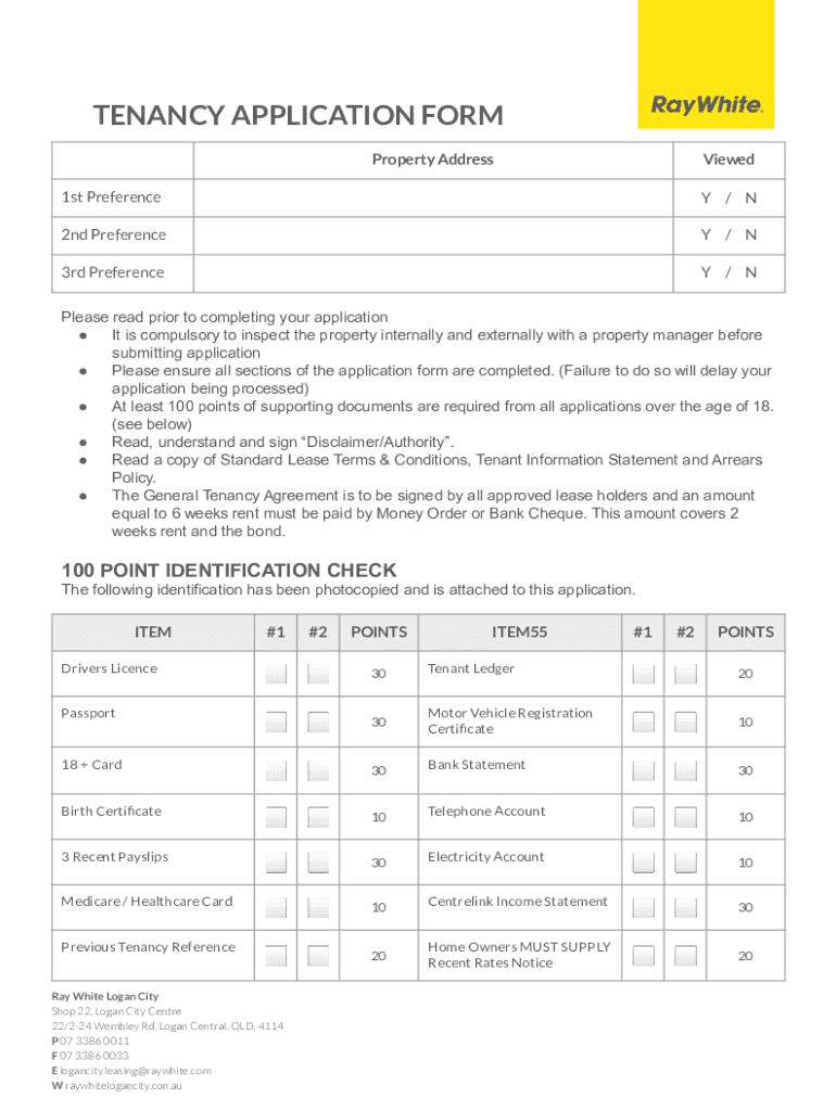Fillable Online Download Free PreTenancy Application Form PrintableTenancy Application