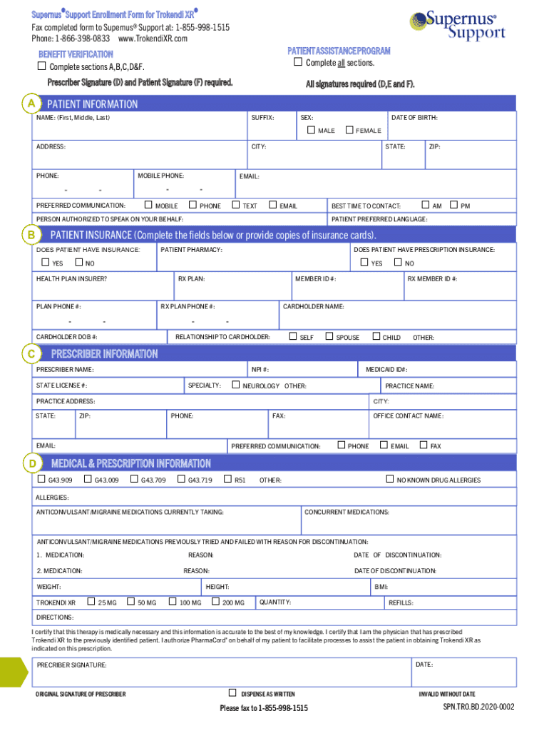 Fillable Online Trokendi XR () Cost Support HCPTrokendi XR () Cost